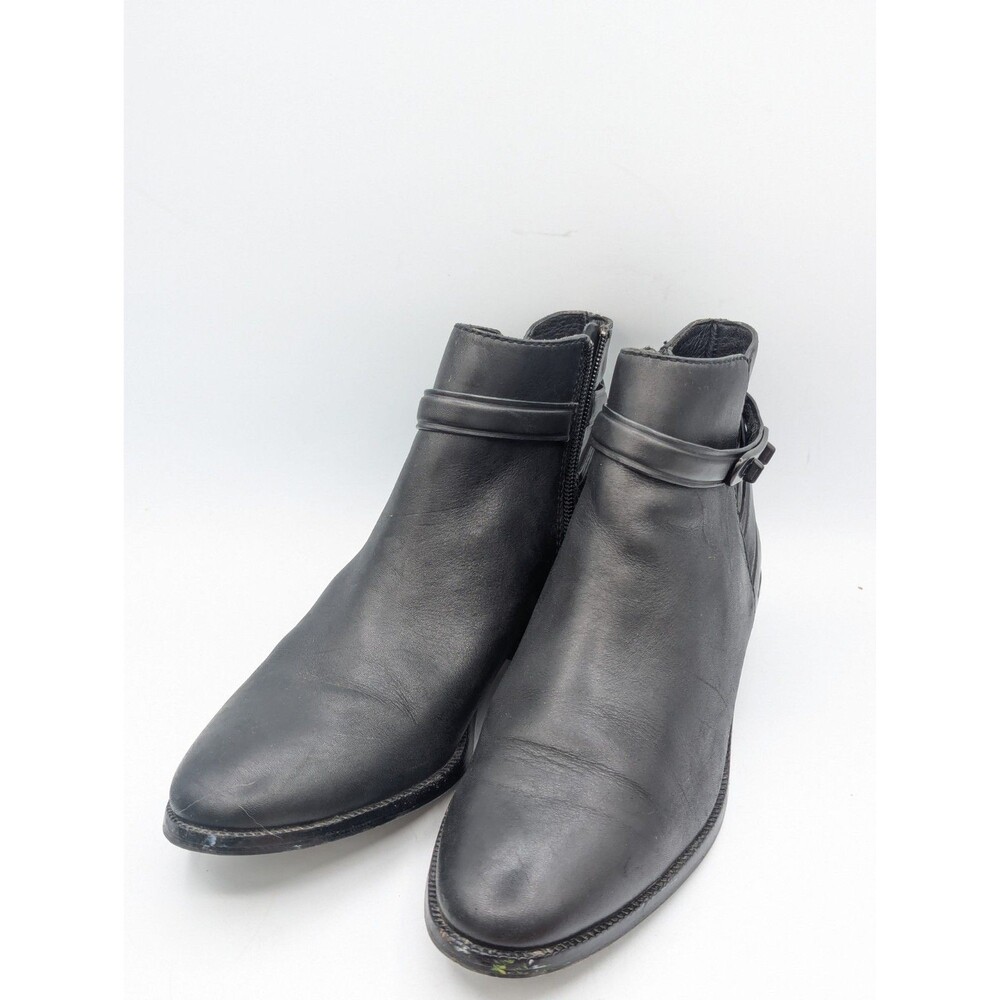 COACH Womens Colleen Soft Leather Black Ankle Boot Booties Side Zip Size 9 B